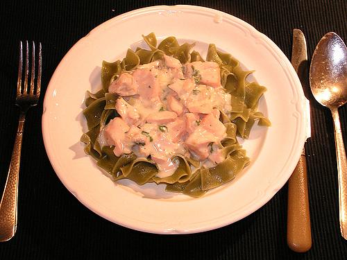 Zalm met room