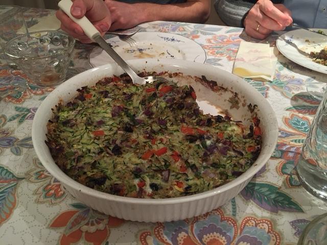 Gegratineerde courgette met olijven