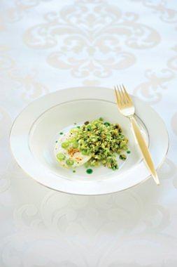 Gemarineerde mozzarella met couscous van bloemkool