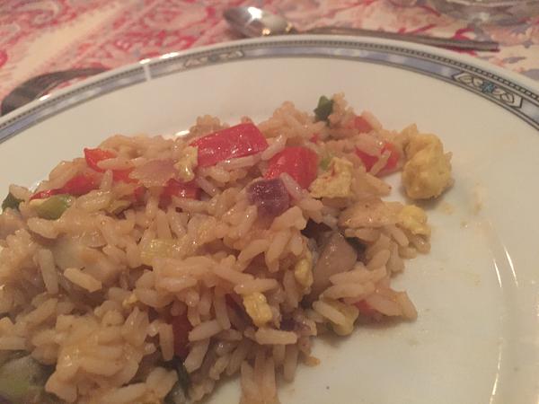 Nasi goreng met champignons en paprika