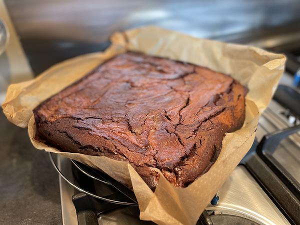 Pindakaas-karamelbrownies