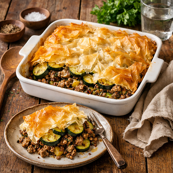 Ovenschotel met courgette en filodeeg