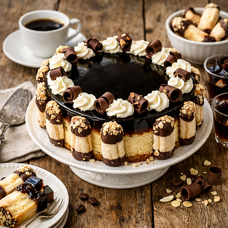 Bokkenpootjestaart met koffiegelei