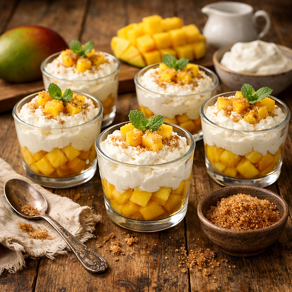 Mangowolkje met cassonadetoets