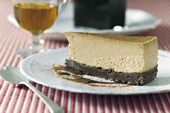 Cappuccino cheesecake met chocoladebodem